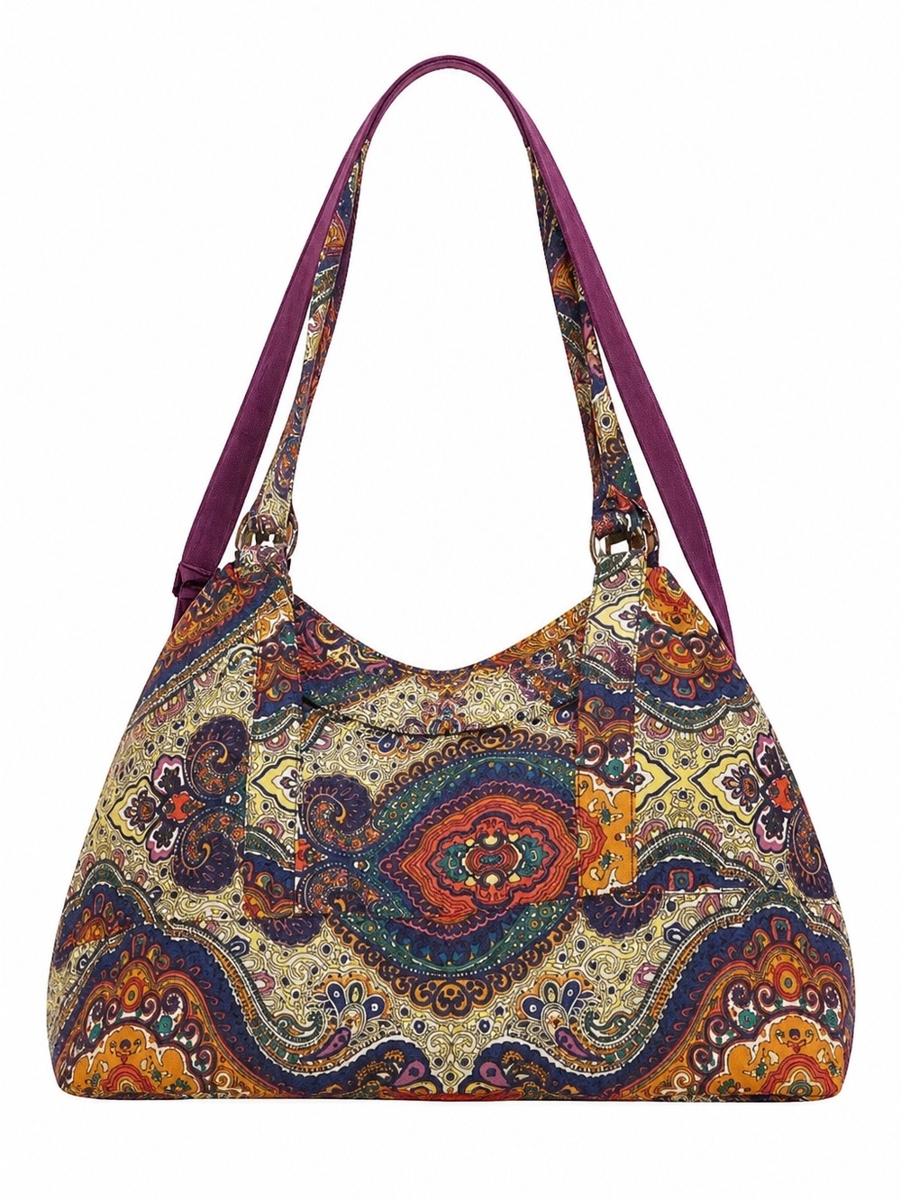 Kindfolk- Yoga Duffle Purple Colorful Paisley Travel Bag Gym Workout Overnight